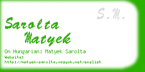 sarolta matyek business card